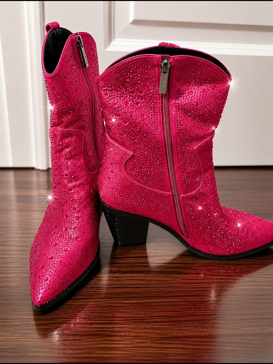 Source Unknown Shoes - Country Glam Disco Cowgirl Rodeo Chic Concert Core Rhinestone Boots Size 8